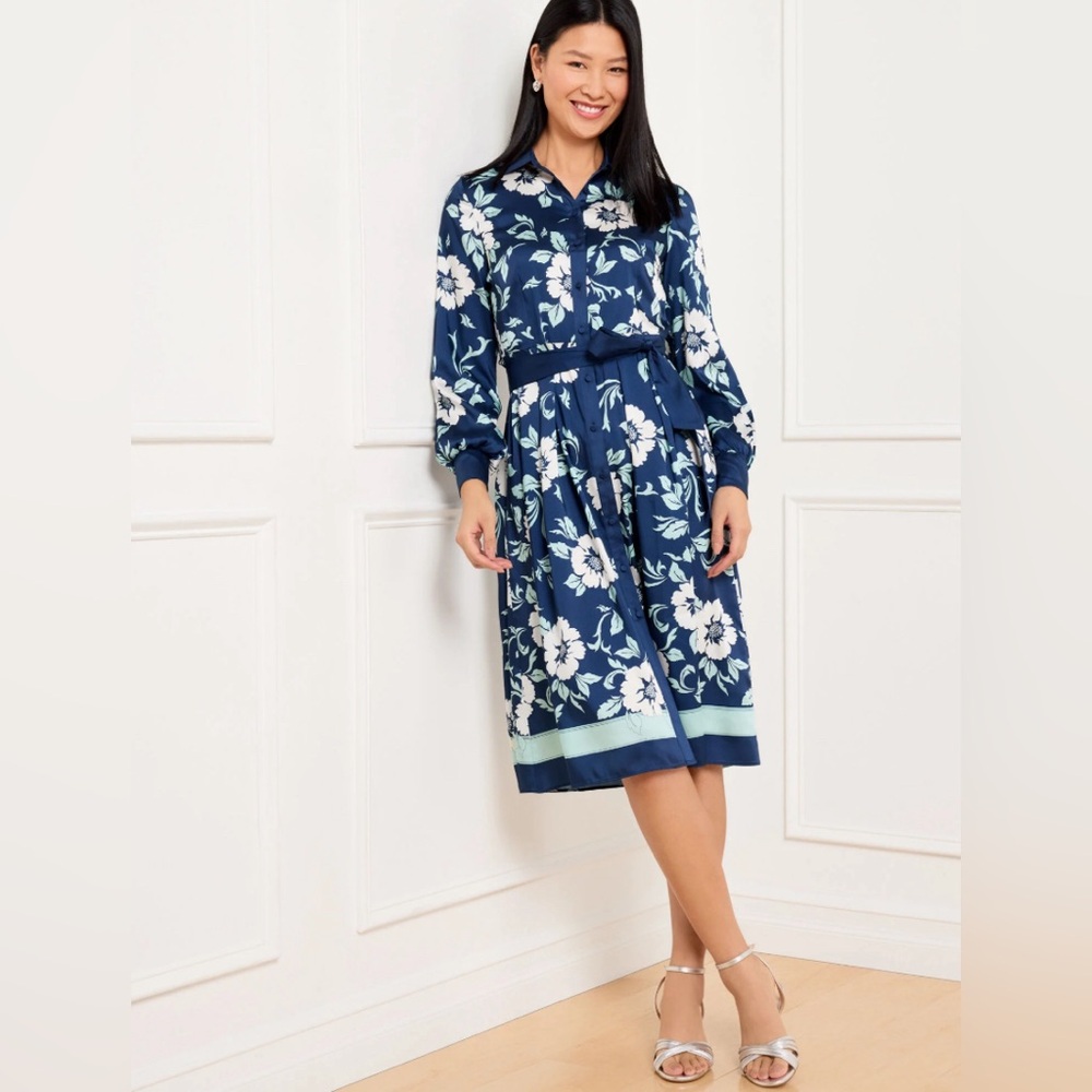 Floral Blue Midi Dress